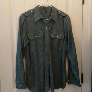 Denim button down long sleeve shirt